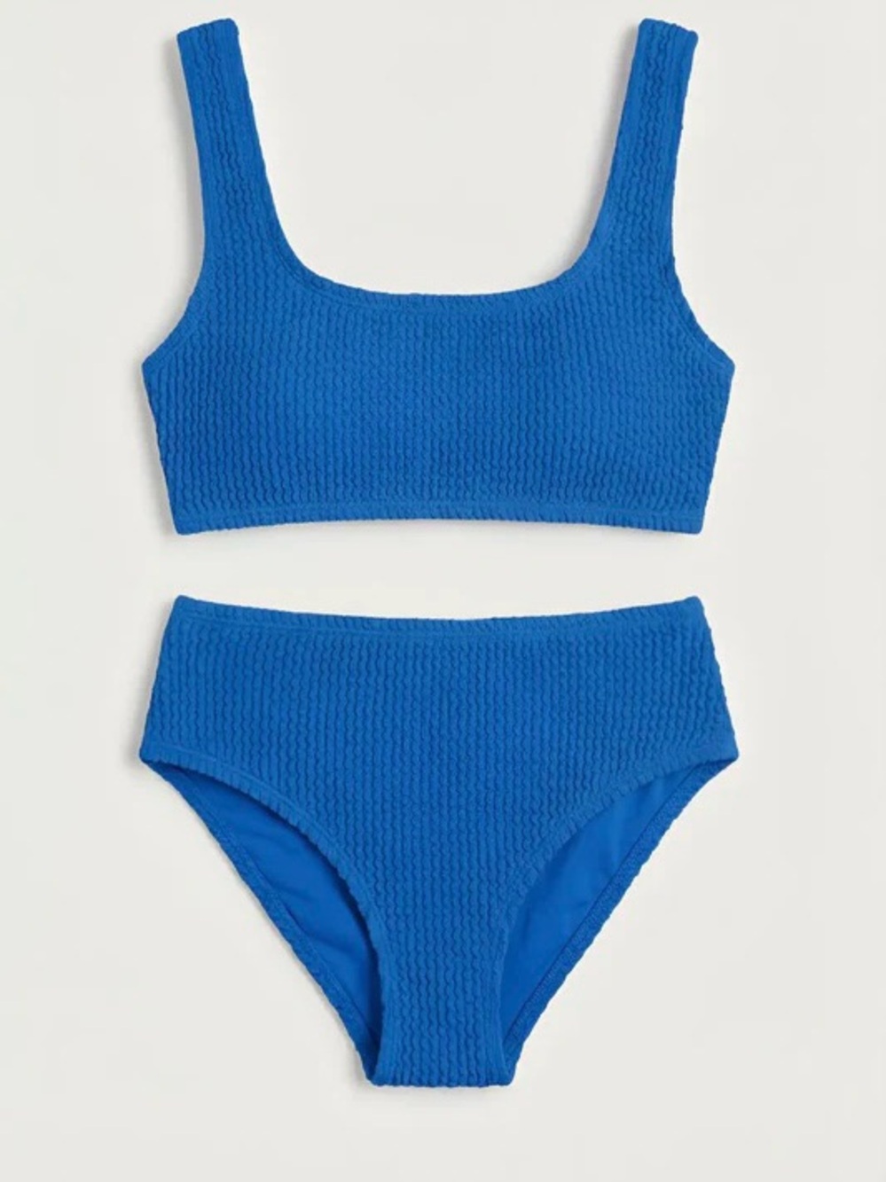 Royal Blue Crinkle 2 Piece Bikini Set Size L
